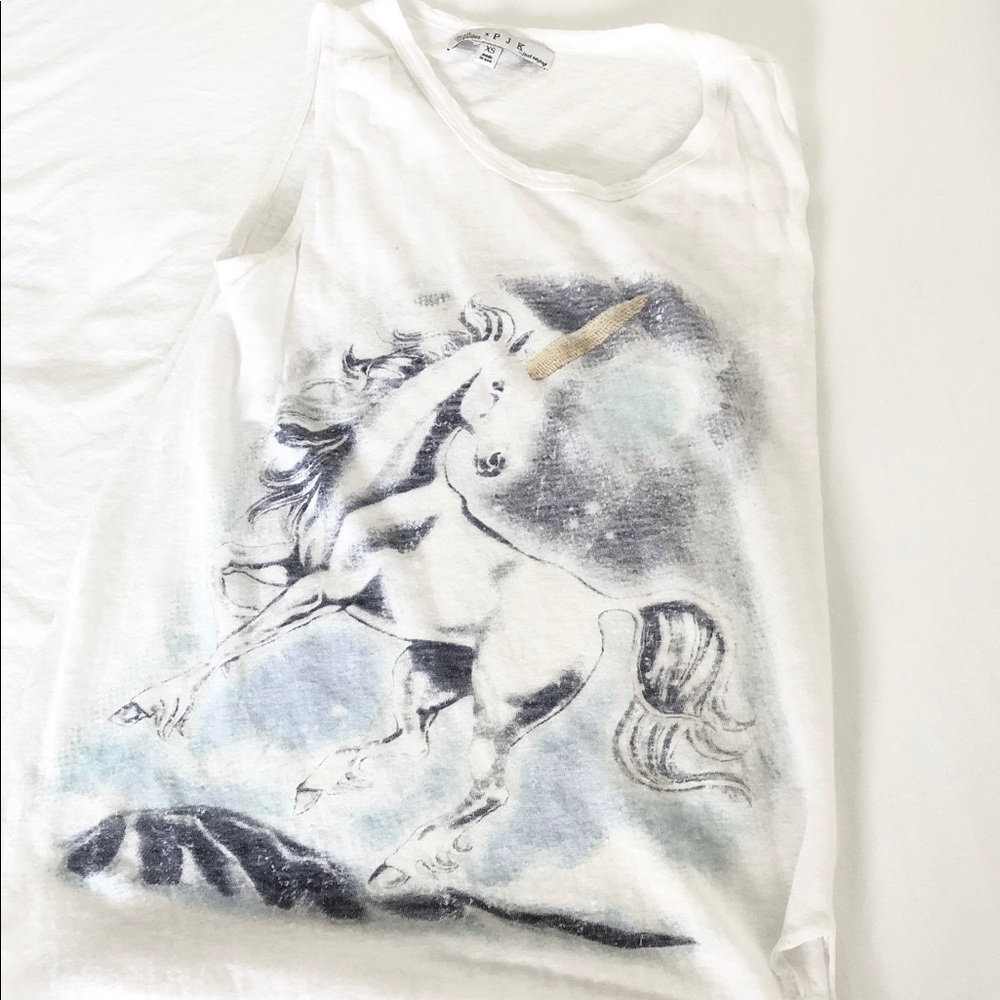 PJK uniCORN linen muscle tee